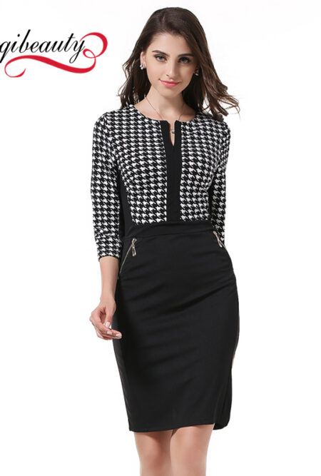 Knee Length Patchwork Women Dress