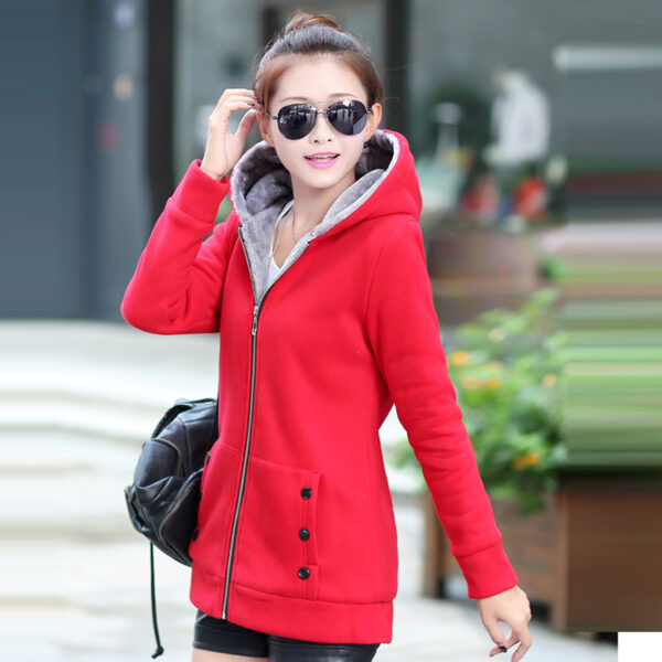 Women Casual Hoodies Coat Cotton Sportswear Jacket