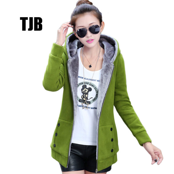 Women Casual Hoodies Coat Cotton Sportswear Jacket - Image 2