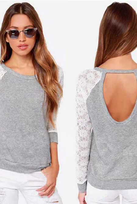 Backless  Casual Sweatshirts