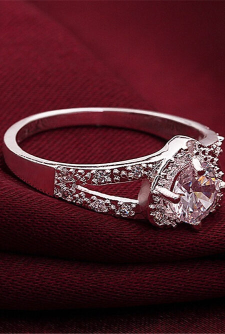 Silver Crystal CZ Ring