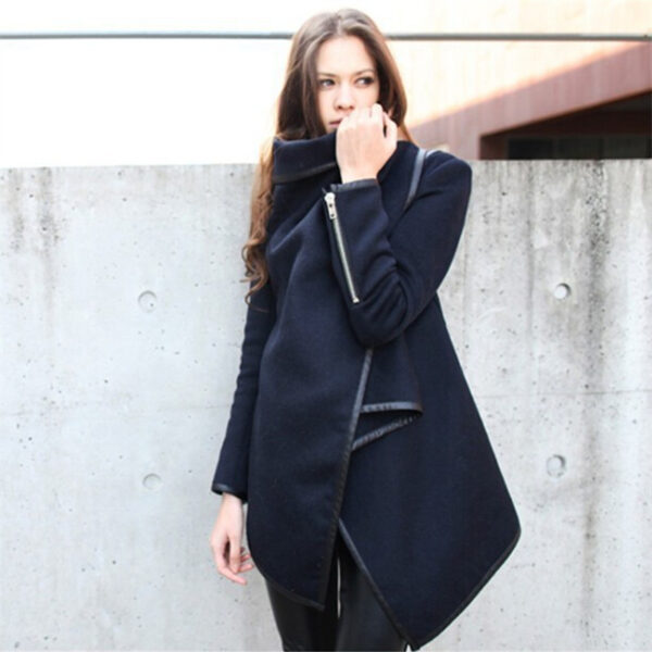 Wool Blends Outwear Autumn Winter Woolen Coat - Image 5