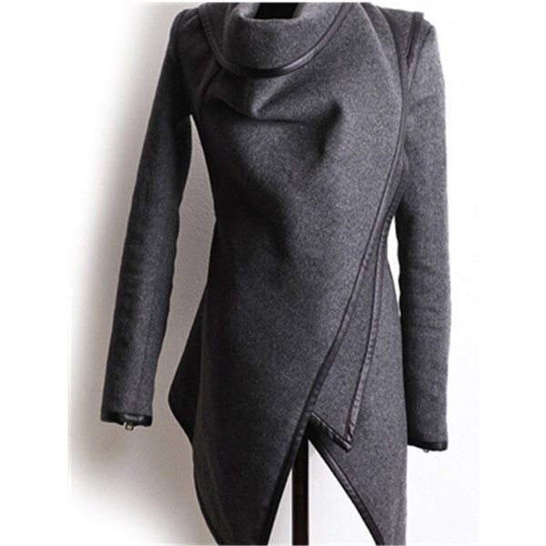 Wool Blends Outwear Autumn Winter Woolen Coat - Image 3