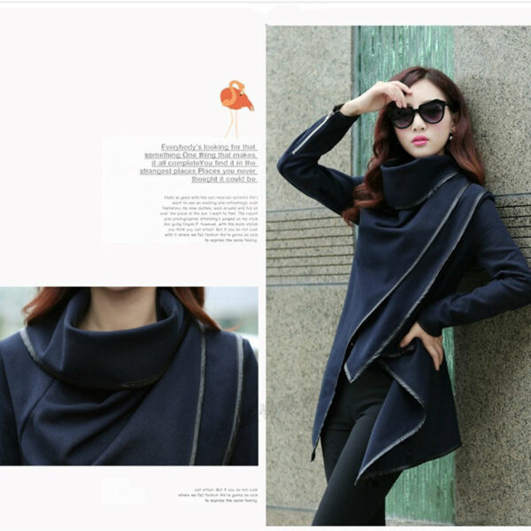 Wool Blends Outwear Autumn Winter Woolen Coat - Image 2