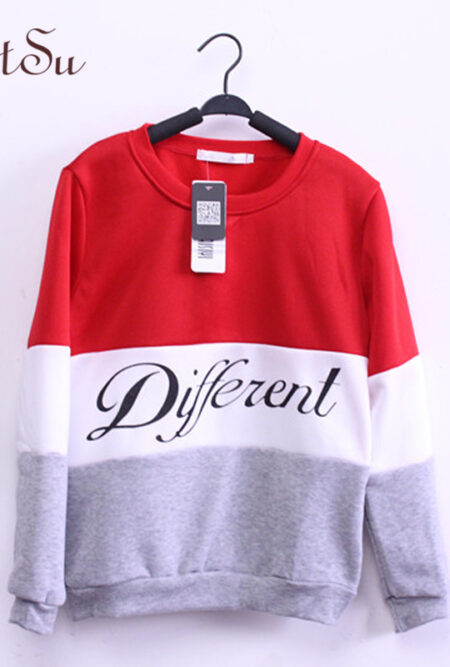 Winter  Fleece Top with Printed Letters Different
