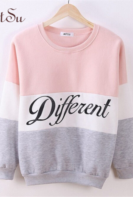 Winter Fleece Top with Printed Letters Different