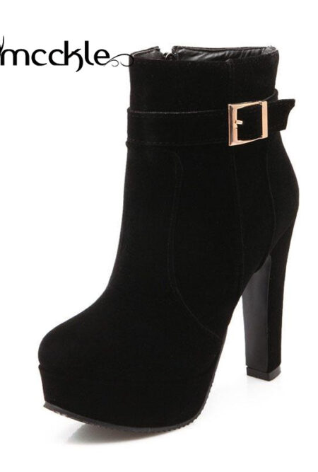Warm High Heels Ankle Boots