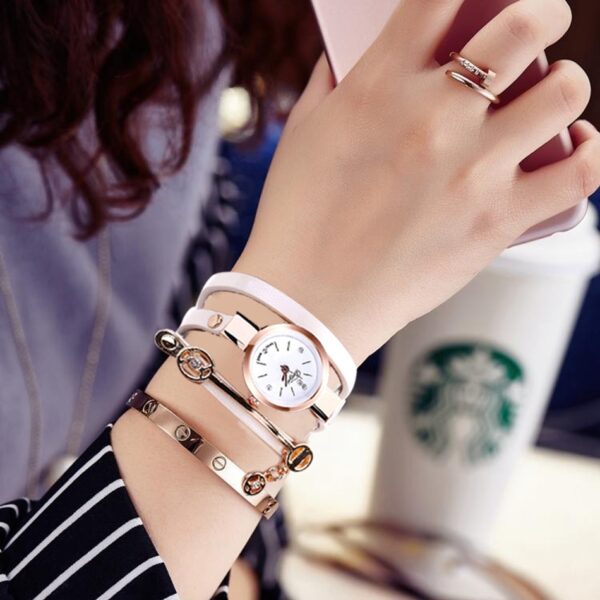 Women Gold Bracelet Quartz Gift Watch - Image 2