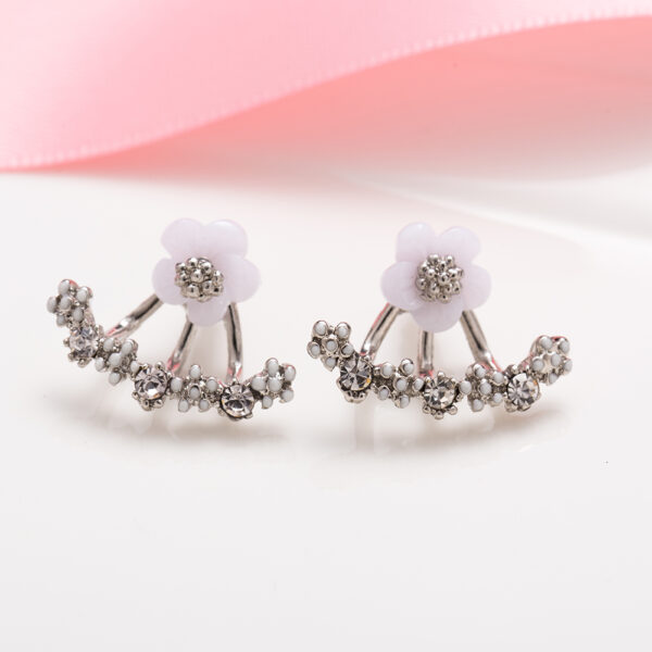 Imitation Pearl Earrings Small Daisy Flowers Hanging - Image 3