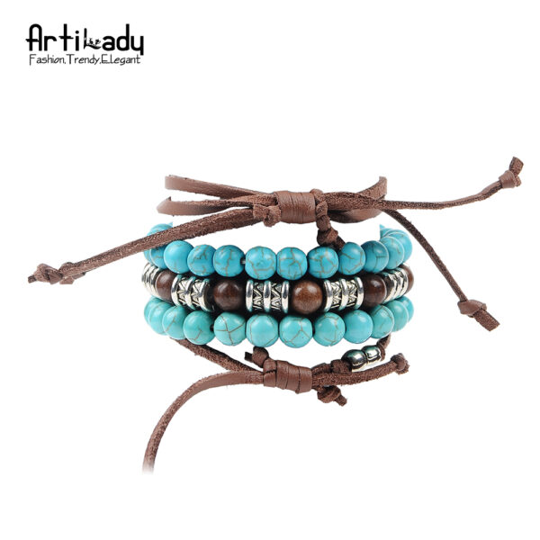 5pcs Set Leather Bracelet - Image 4