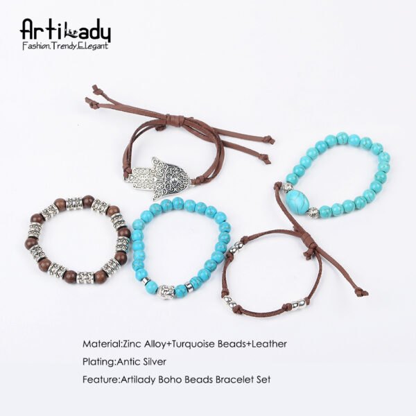 5pcs Set Leather Bracelet - Image 3