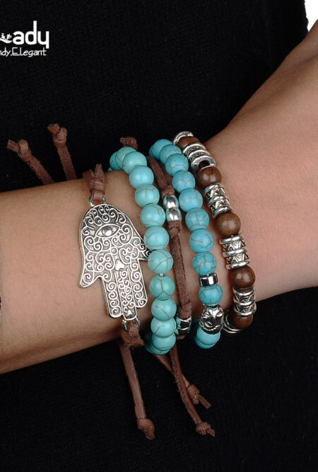 5pcs Set Leather Bracelet