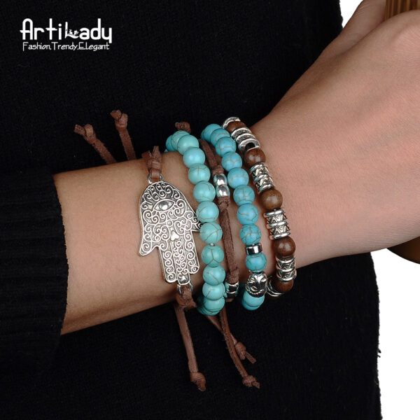 5pcs Set Leather Bracelet - Image 2
