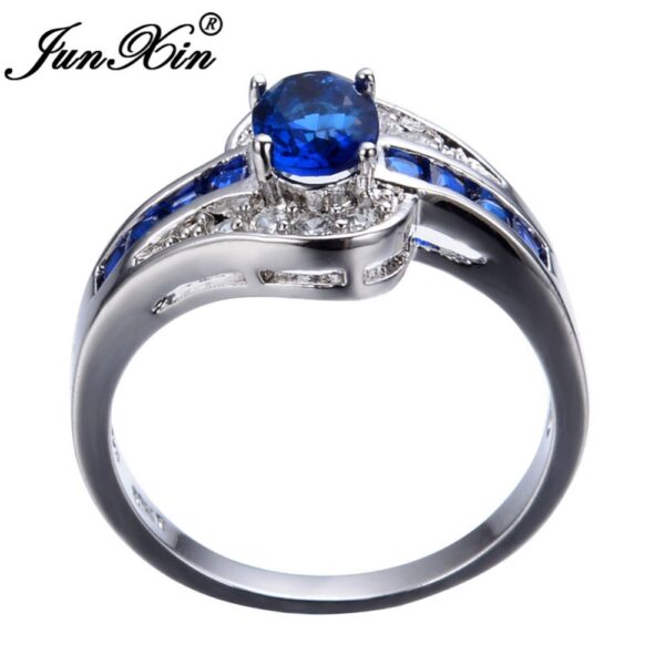 Sapphire Jewelry Blue Oval Zircon Stone Ring - Image 3