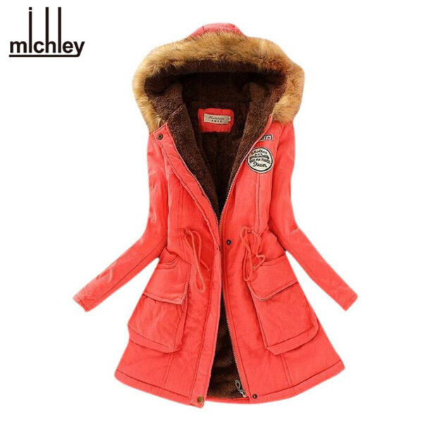Lamb Wool Jacket Hooded Parka Army Green Overcoat - Image 9