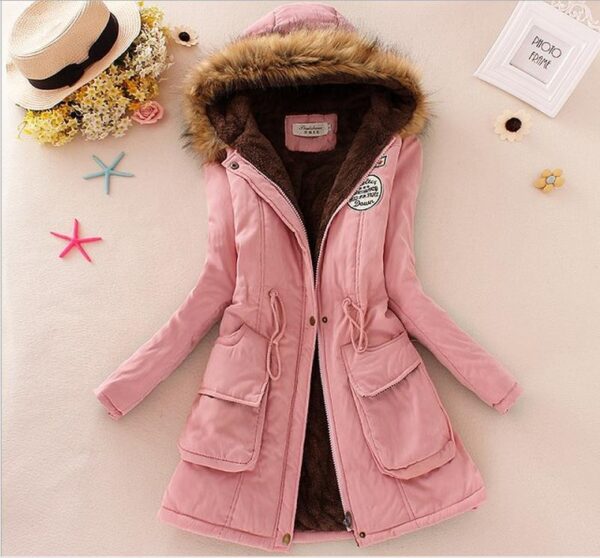 Lamb Wool Jacket Hooded Parka Army Green Overcoat - Image 6