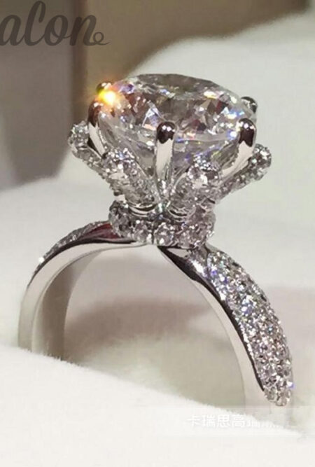 3Ct Cz Diamond  925 Sterling Silver Female Finger Ring