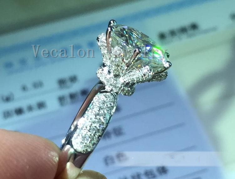 thumbnail image 2 of Emerald Cut Engagement Ring ZDIFDIC 3CT 925 Sterling Silver Oval Cut Solitaire Cubic Zirconia CZ Wedding Promise Rings For Her Classic Simulated Diamond Bands For Women Size 6-10(6#), KE-TY22-BJ06 Engagement Rings 2 of 10