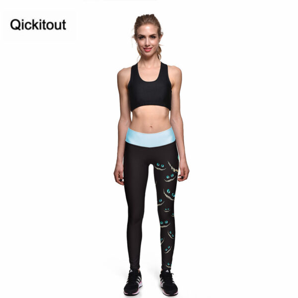 New Leggings Green-eyed Smiley Face 3D Print - Image 5