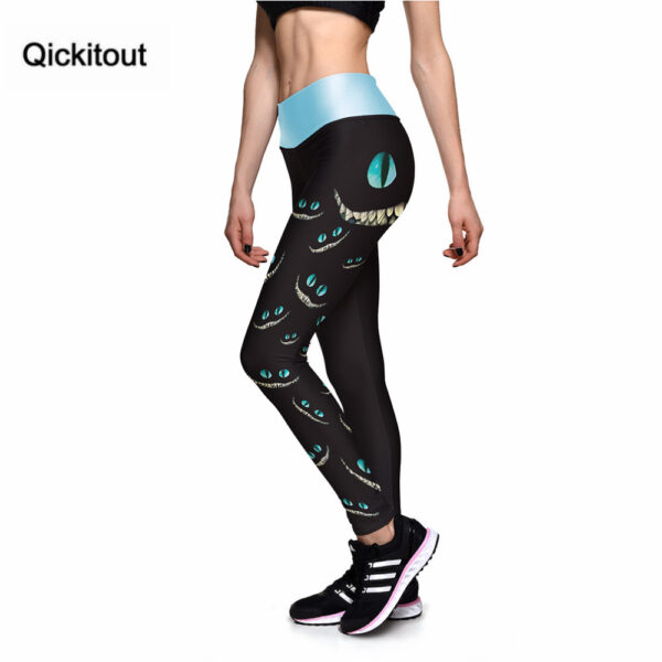 New Leggings Green-eyed Smiley Face 3D Print - Image 4