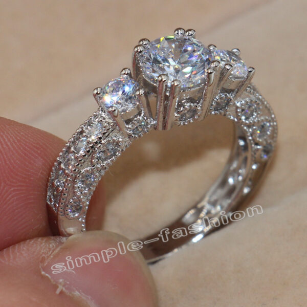 10KT White Gold Filled Wedding Band - Image 4
