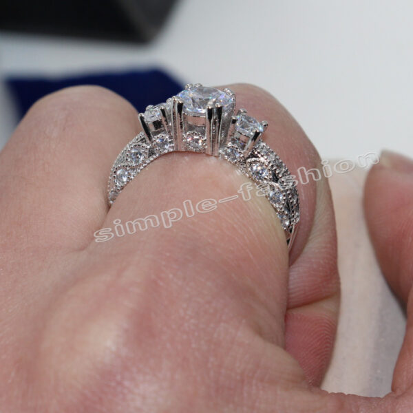 10KT White Gold Filled Wedding Band - Image 2