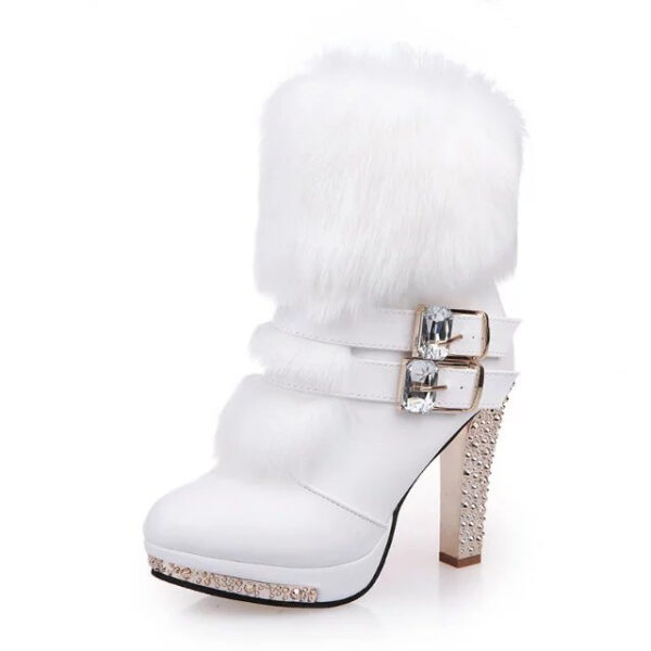 Winter Fur Boots Women's Plush Warm Platform Ankle Boots - Image 3