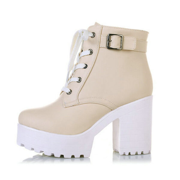 High Square Heels  Buckle Ankle Boots - Image 4