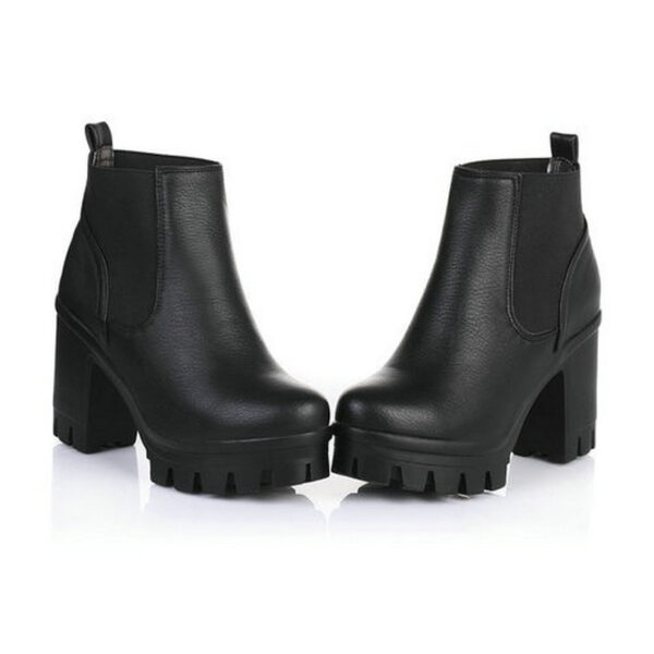 High Square Heels  Buckle Ankle Boots - Image 6