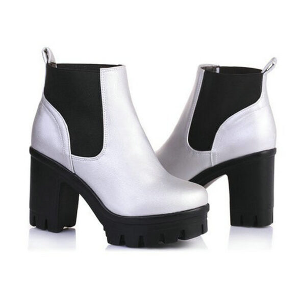 High Square Heels  Buckle Ankle Boots - Image 7