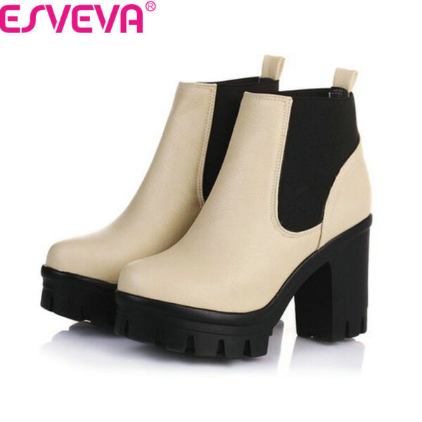 High Square Heels  Buckle Ankle Boots - Image 8