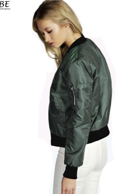 Slim Fit Long Sleeve Bomber Jacket