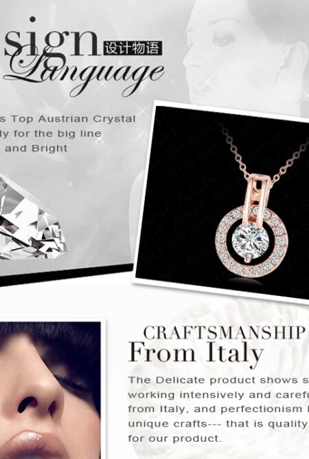 Hot Sale Rose Gold Plated Set Earring/Necklack Round Set