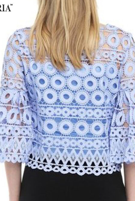 Women Crochet Hollow Out Short Top