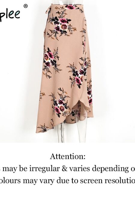 Vintage Floral Print Long Skirt