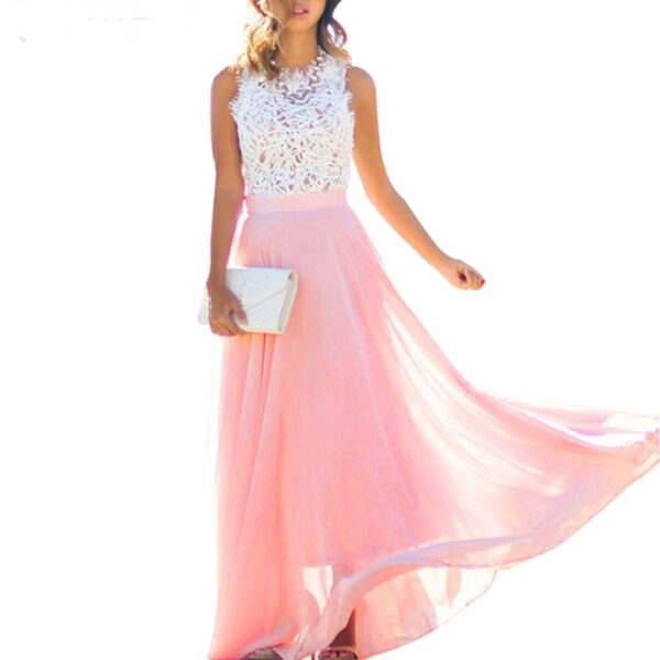 Elegant Sleeveless Crochet Lace Dress