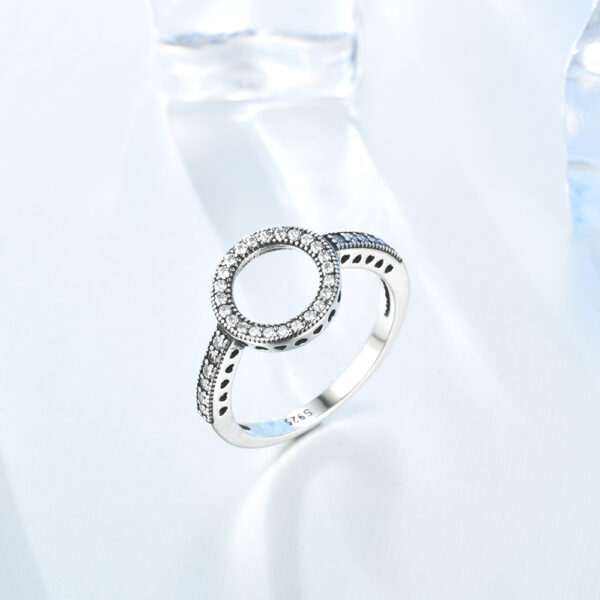 925 Sterling Silver Ring Forever Clear Black CZ - Image 2