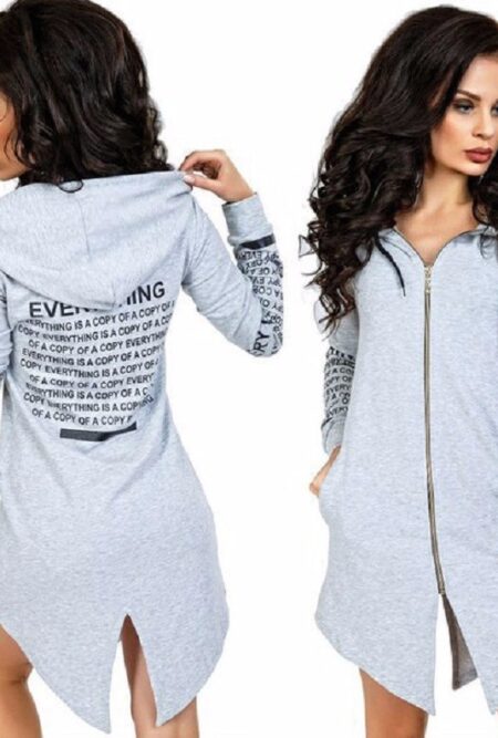 Long-Sleeved Hooded Coat