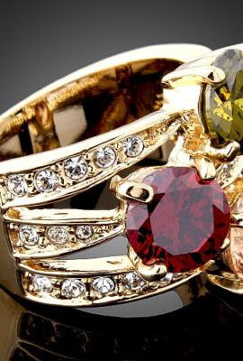 Luxury Austrian Crystal Gold Color Zircon Ring