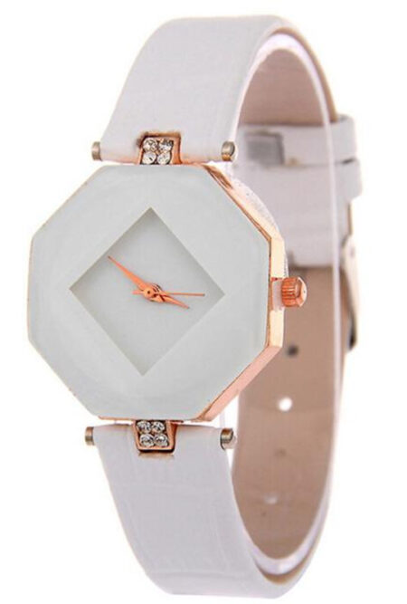 Ladies Crystal Leather Quartz Wristwatch