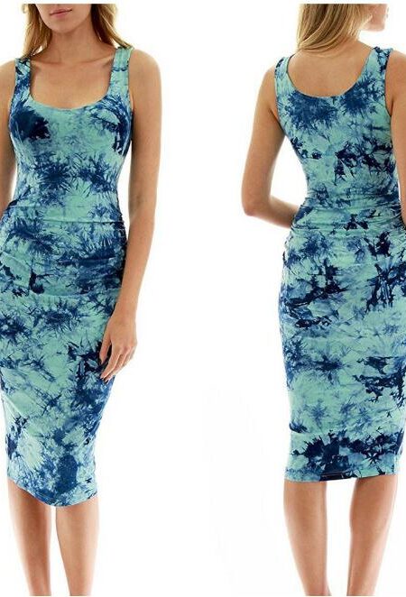 Square Neck Pencil Bodycon Dress