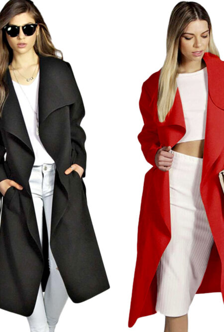 Long Women’s  Outwear Wool Trench Coat