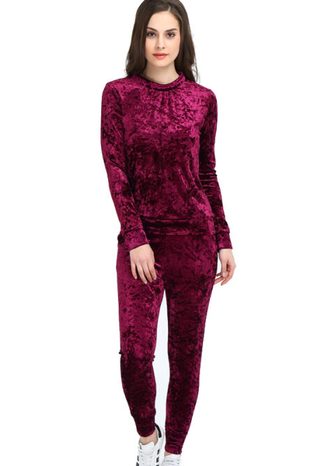 Women’s Two Piece  Velvet Winter Tracksuit Set