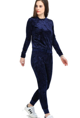 Women's Two Piece  Velvet Winter Tracksuit Set