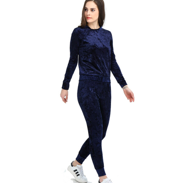 Women's Two Piece  Velvet Winter Tracksuit Set
