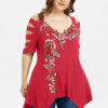 Plus Size Cut Embroidery Top  For Women - Image 3