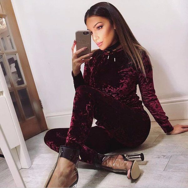 Women's Two Piece  Velvet Winter Tracksuit Set - Image 3