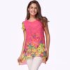Chiffon Blouses Floral Print Blouse Hollow Out - Image 2