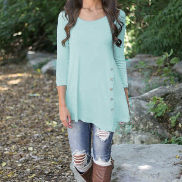 Korea Style Summer women's O-Neck Shirt - Image 3
