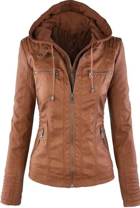 Ladies PU Leather Jacket